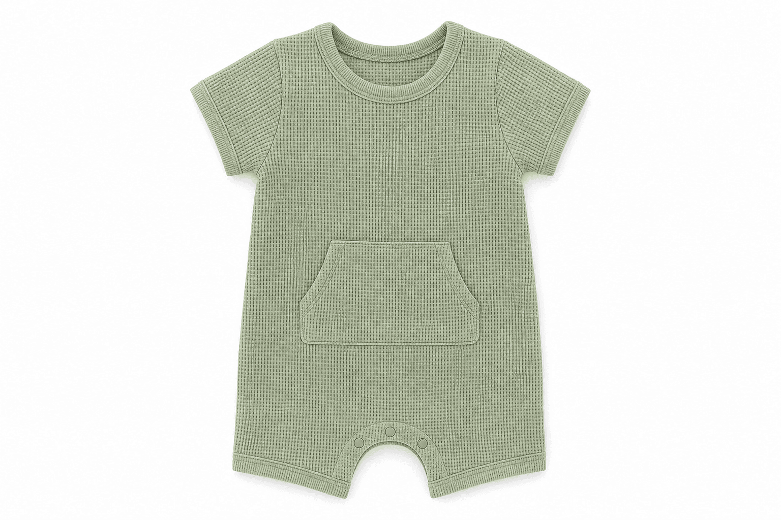 Waffle-Knit Pocket Rompers, 4-Piece Assorted Pack